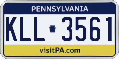 PA license plate KLL3561