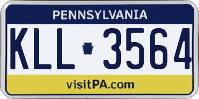 PA license plate KLL3564
