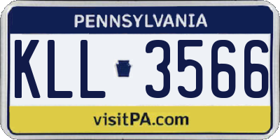 PA license plate KLL3566