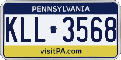 PA license plate KLL3568