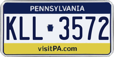PA license plate KLL3572