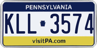 PA license plate KLL3574
