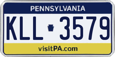 PA license plate KLL3579