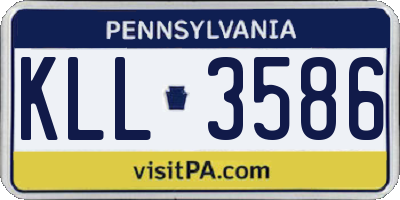 PA license plate KLL3586