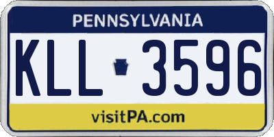 PA license plate KLL3596