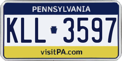PA license plate KLL3597