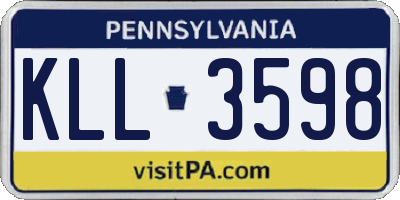 PA license plate KLL3598