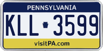 PA license plate KLL3599