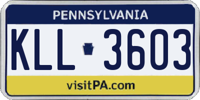 PA license plate KLL3603