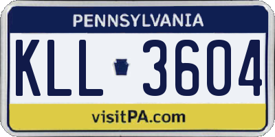 PA license plate KLL3604