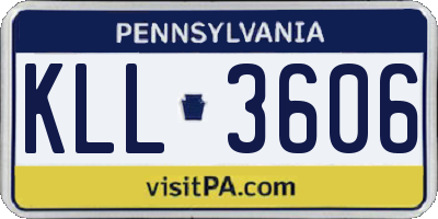 PA license plate KLL3606