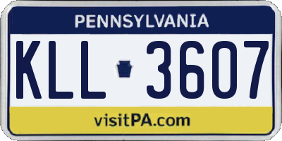 PA license plate KLL3607