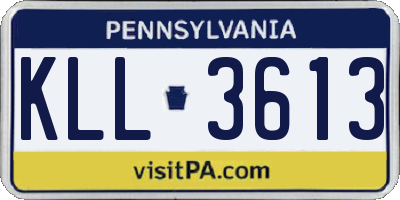 PA license plate KLL3613