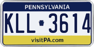 PA license plate KLL3614