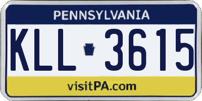 PA license plate KLL3615