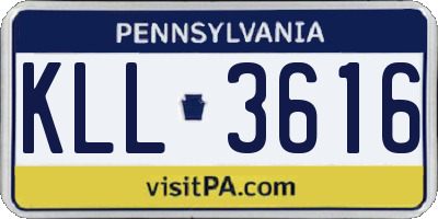 PA license plate KLL3616