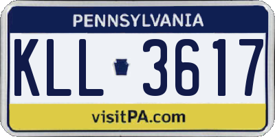 PA license plate KLL3617