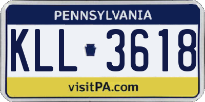 PA license plate KLL3618