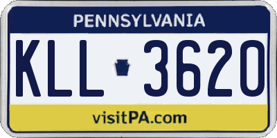 PA license plate KLL3620