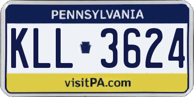PA license plate KLL3624