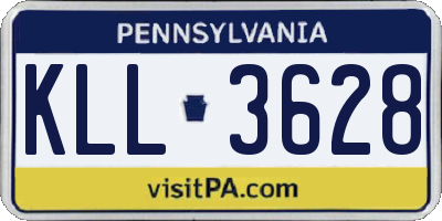 PA license plate KLL3628