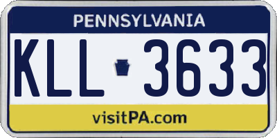 PA license plate KLL3633
