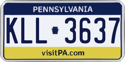 PA license plate KLL3637