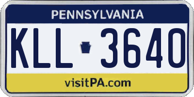 PA license plate KLL3640