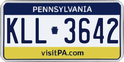 PA license plate KLL3642