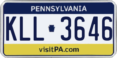 PA license plate KLL3646