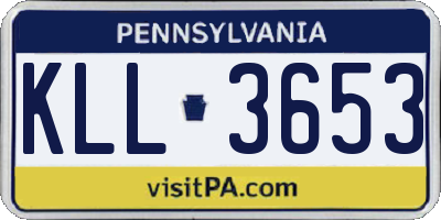PA license plate KLL3653