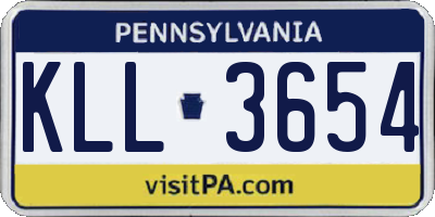 PA license plate KLL3654