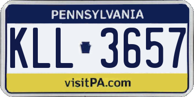 PA license plate KLL3657