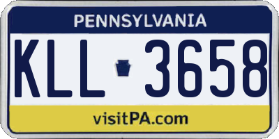 PA license plate KLL3658