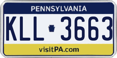 PA license plate KLL3663