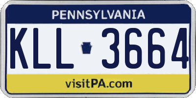 PA license plate KLL3664