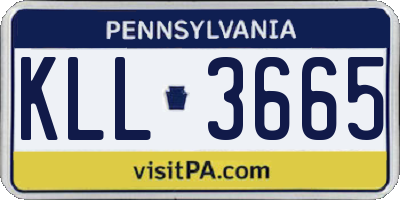 PA license plate KLL3665