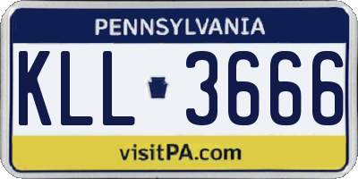 PA license plate KLL3666