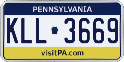 PA license plate KLL3669
