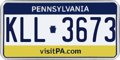 PA license plate KLL3673