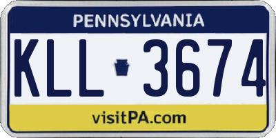PA license plate KLL3674