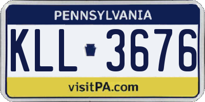 PA license plate KLL3676