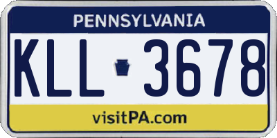 PA license plate KLL3678