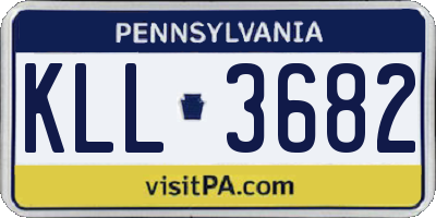 PA license plate KLL3682