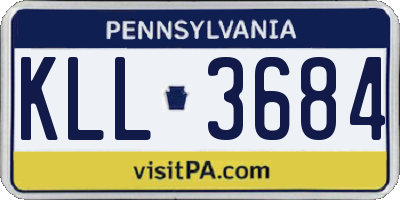 PA license plate KLL3684