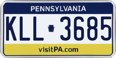 PA license plate KLL3685