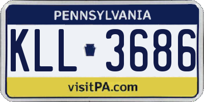PA license plate KLL3686