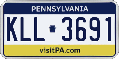 PA license plate KLL3691