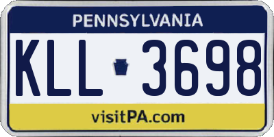 PA license plate KLL3698