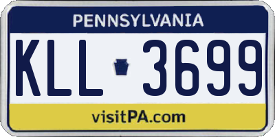 PA license plate KLL3699